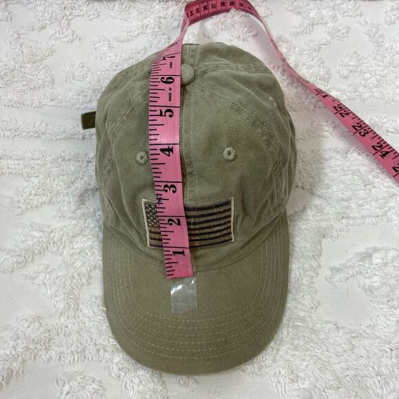 PORT AUTHORITY American Flag Baseball Cap Hat Men's SzOS Green StreetWear Sporty - Picture 6 of 8